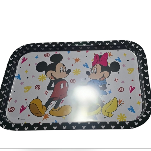 Disney Mickey Minnie Mouse Metal Tin Platter Tray - Picture 1 of 3